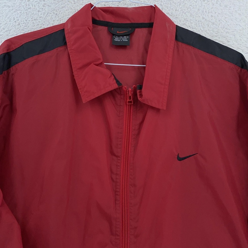 Vintage 90s Nike Windbreaker Jacket Mens XL Track Full Zip Swoosh Nylon Taiwan